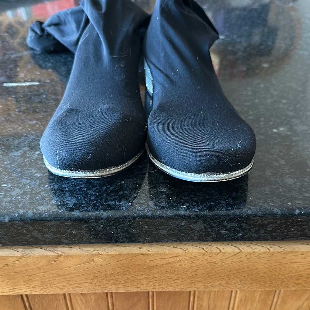 Black Ankle Boots with Silver Soles, Rene Caovilla